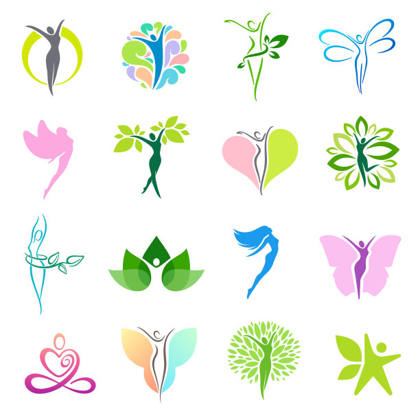 蝴蝶logo,绿叶logo