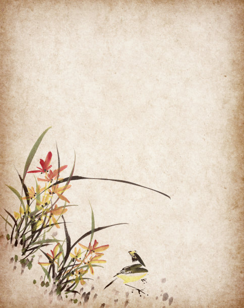 中式花鸟装饰画壁纸