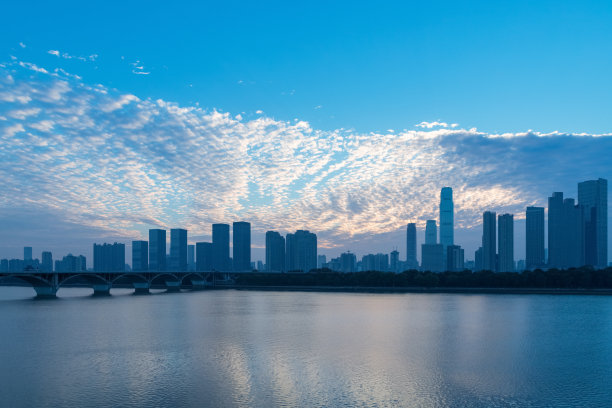 长沙地标剪影天际线