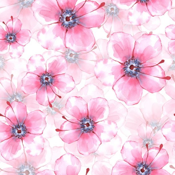 粉色小花无缝印花图案