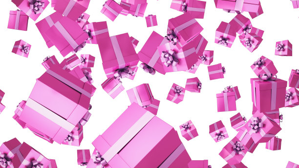 粉色生日布置小场景效果图