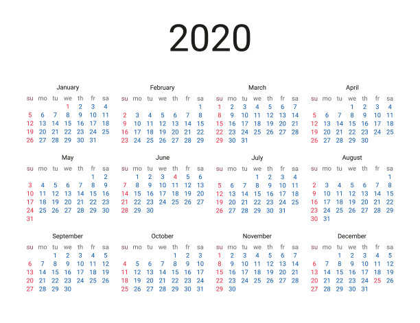 2020年9月日历