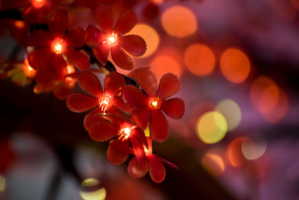 春节喜庆红色发光背景