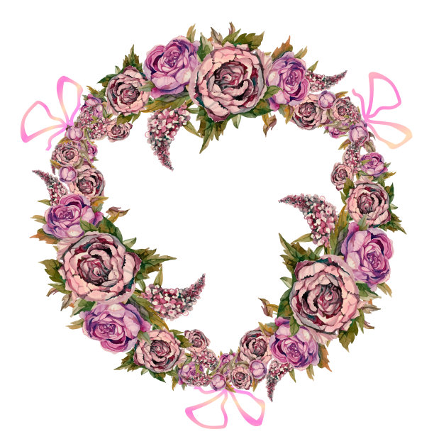 玫瑰花粉色水彩女人节