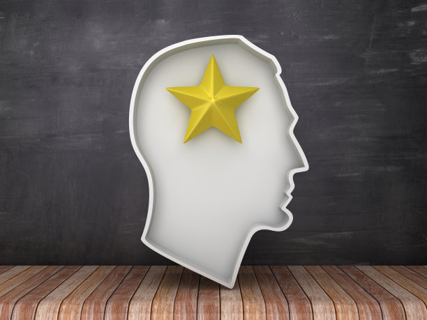 人的头部,黑板,形状,星形,三维图形,正面视角,未来,绘画插图,性格,仅