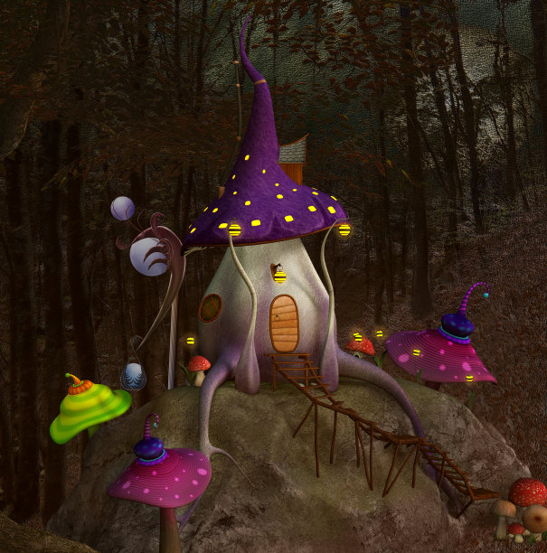 3d梦幻童话森林植物精灵