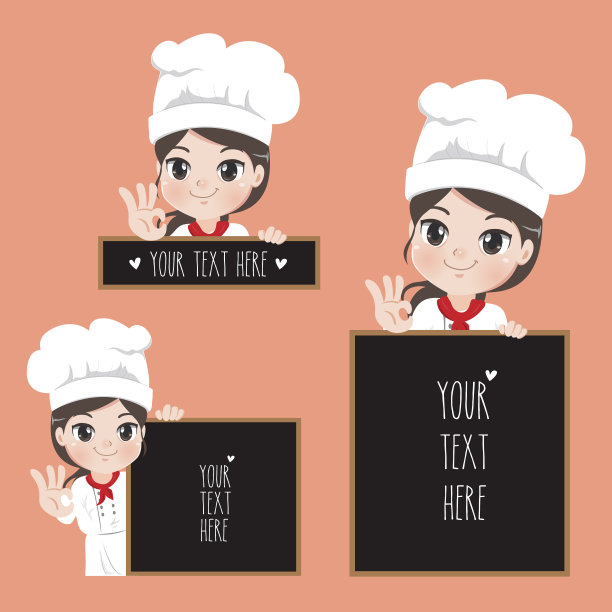餐饮行业卡通女孩标志