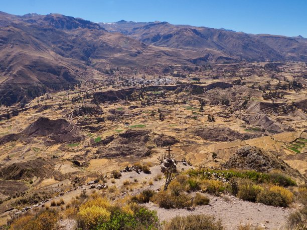 科尔卡峡谷,自然,风景,全景,图像,草,自然美,无人,山,秘鲁