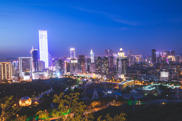 城市夜景 全景 俯瞰 大连