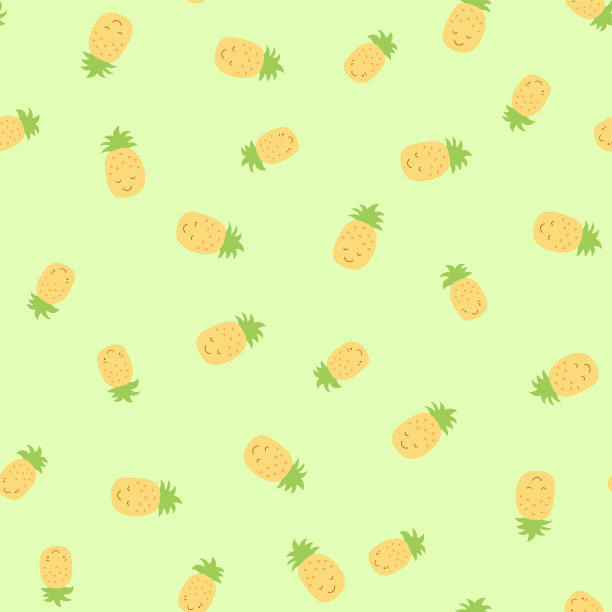 时尚菠萝抽象无缝图案墙纸