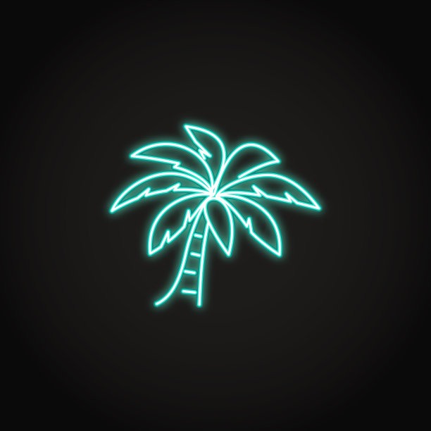 椰子树霓虹灯