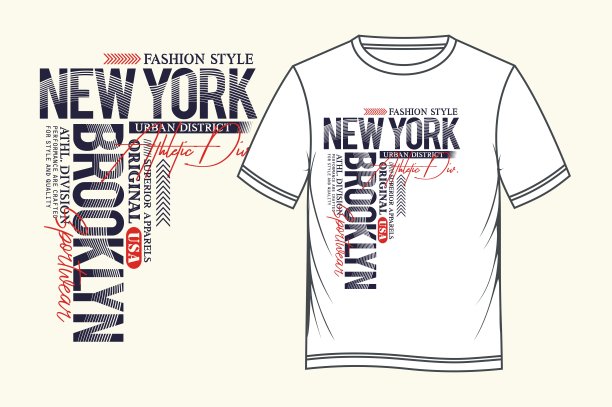 图案T恤,橄榄球,纽约