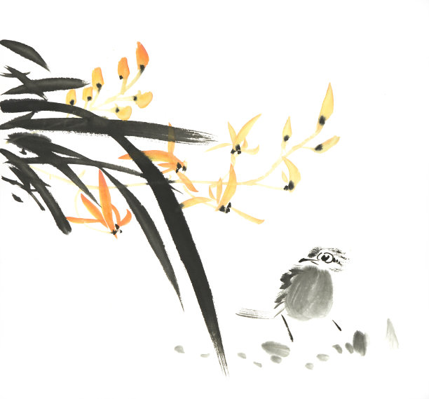 中式花鸟装饰画壁纸