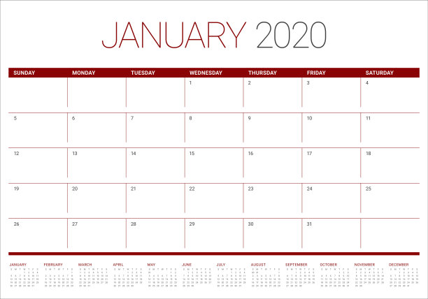 2020日历表
