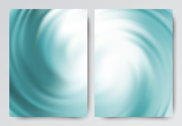 异常抽象的蓝色波浪模板