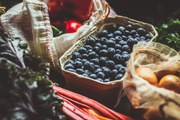 蓝色小蓝莓水果美食包装袋