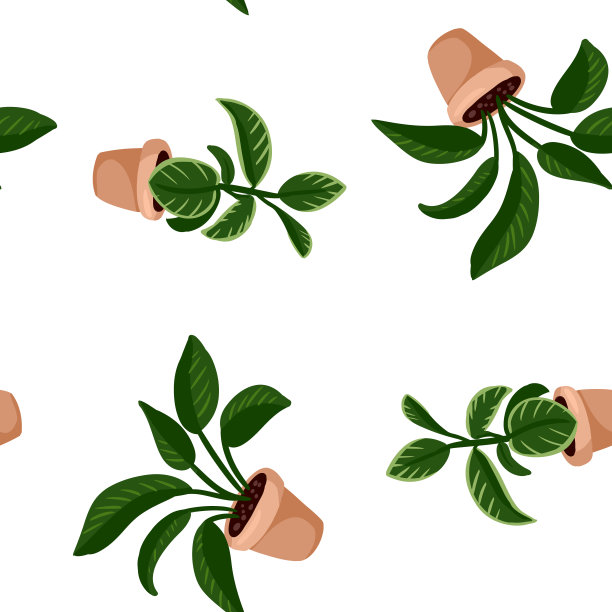 卡通装饰插画绿色植物背景