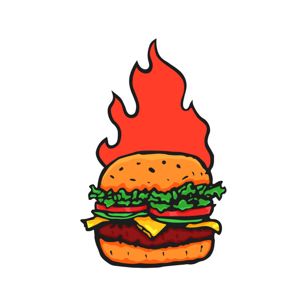烧烤,火焰,logo设计