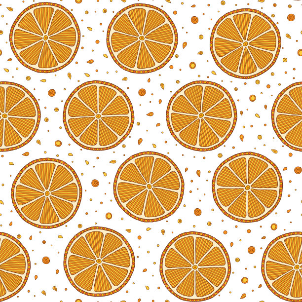 新鲜橙子插画