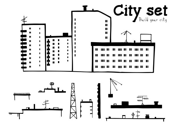 抽象的城市漫画