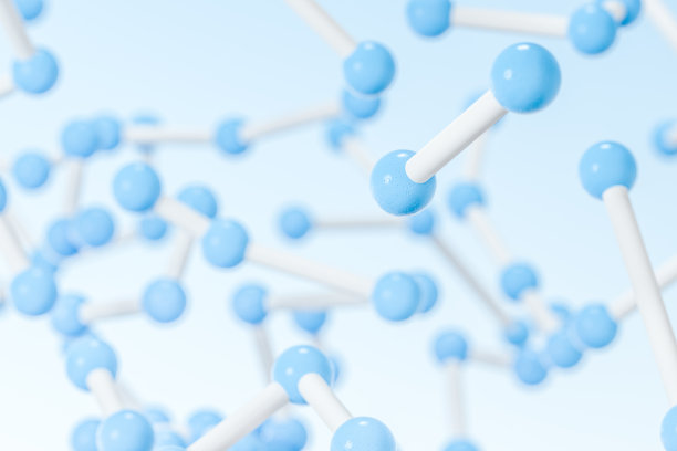 蓝色白色医疗科技有机分子背景