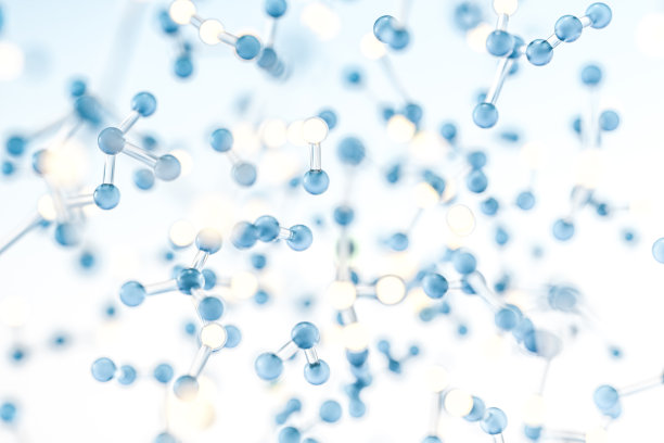 蓝色白色医疗科技有机分子背景