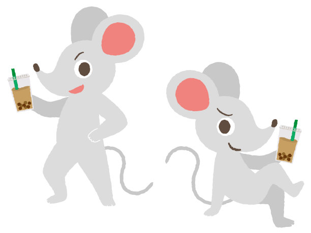 两只老鼠矢量图