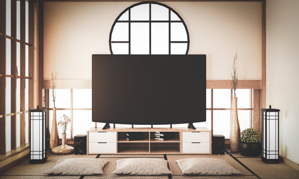 客厅日系家具电视电视柜高清图片