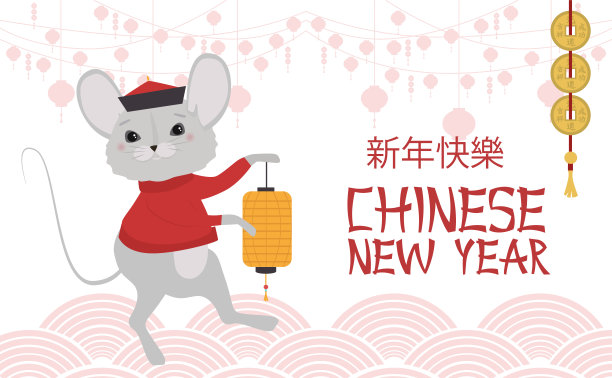 中国风鼠年2020新年海报