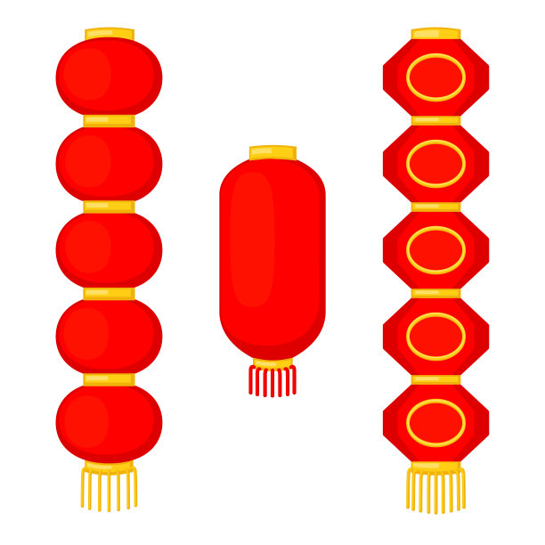 传统元素新年红灯笼组合