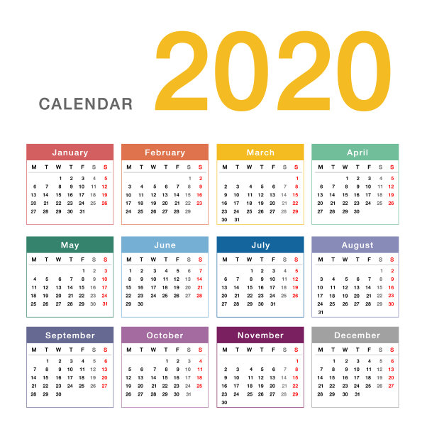 2020日历炫彩