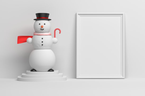 电脑画冬天堆雪人儿童画