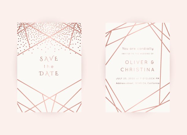 几何菱形粉色简约主题婚礼背景