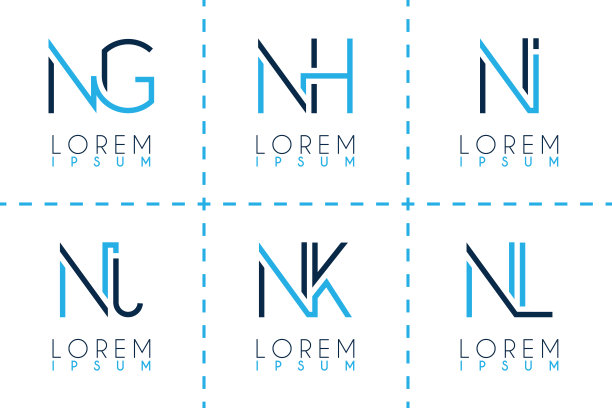 nh字母,logo设计