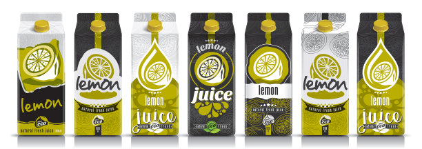 柠檬果汁鲜榨饮料包装设计模板