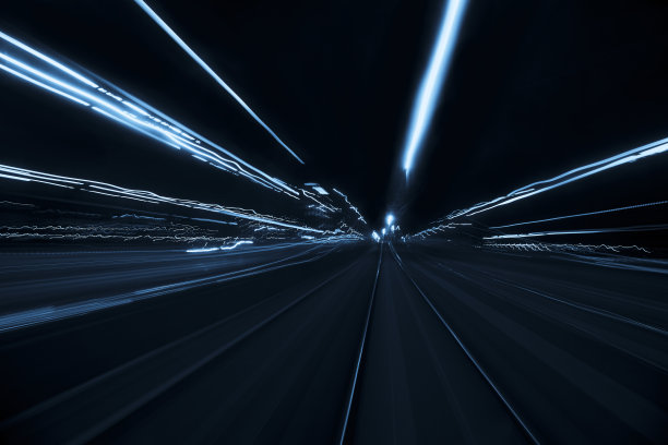 光轨行驶轨道速度蓝色科技感背景