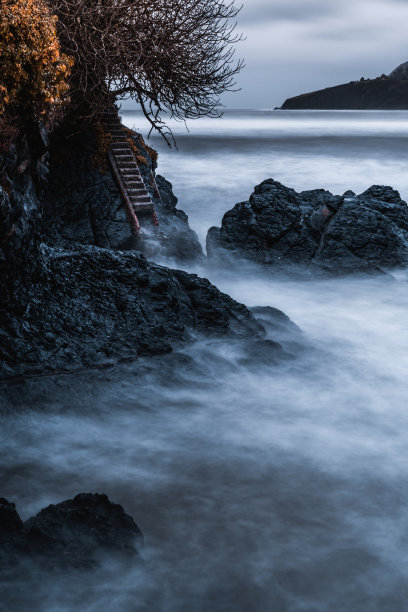 海浪浪花日出日落