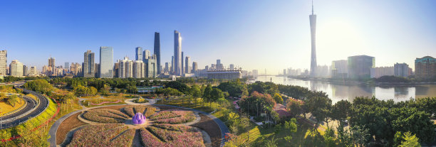 航拍广州珠江新城全景