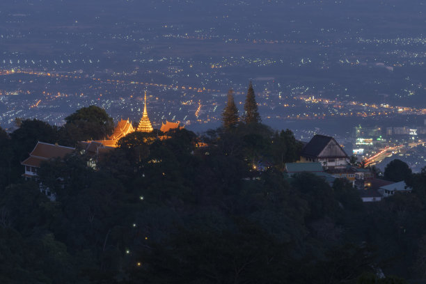 城市夜景塑像