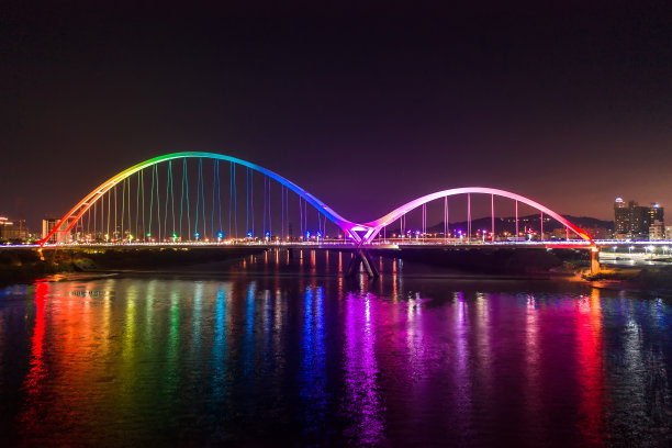 中国台湾台北城市夜景