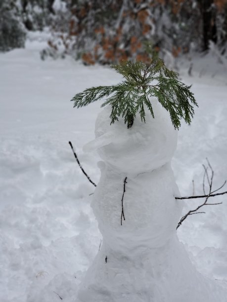 冬天下雪雪人