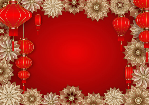 喜庆红色春节背景