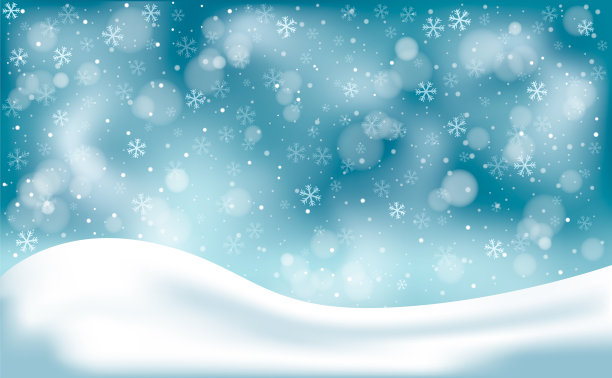 圣诞节雪景冬季背景矢量插画