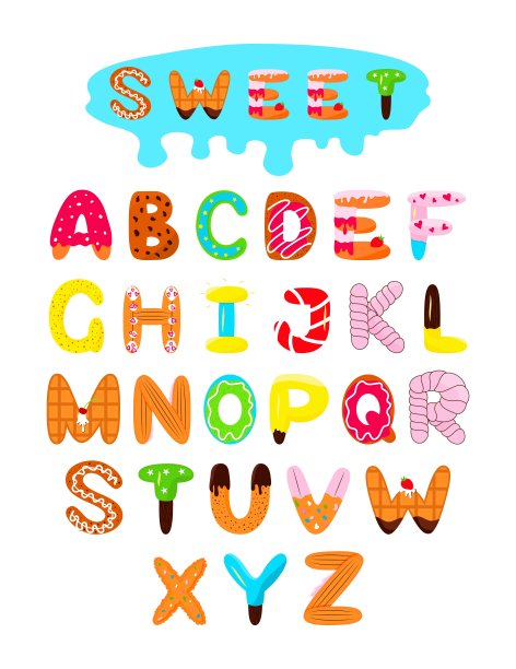 矢量糖果字母图片