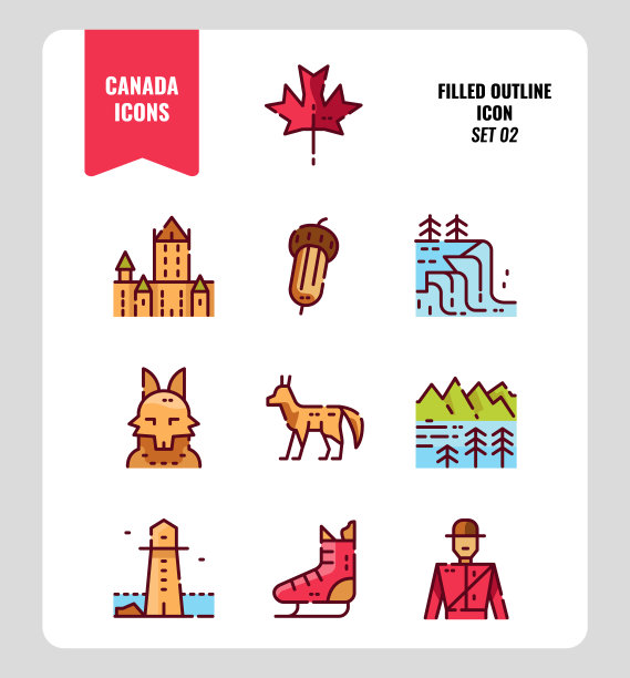 加拿大插画加拿大景点