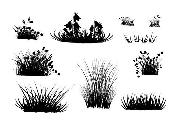 插画草地草坪元素