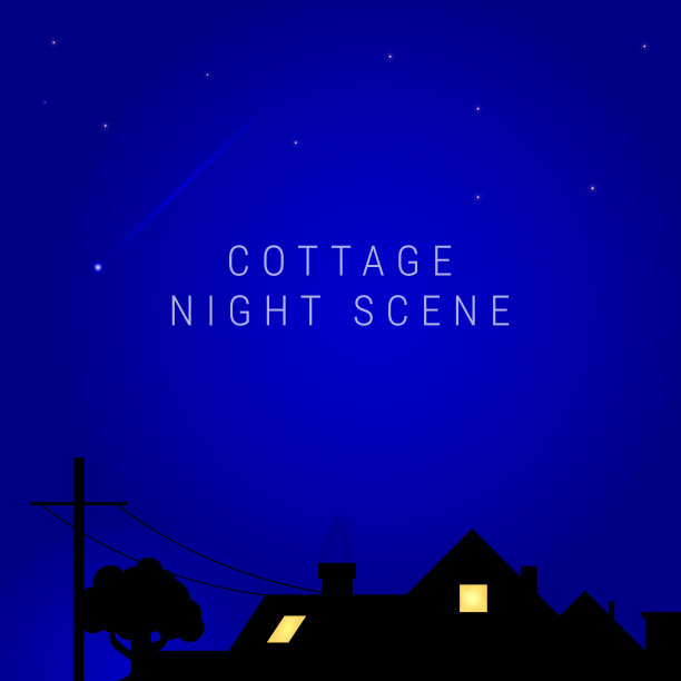 夜景建筑插画