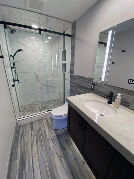灰色理石 现代简约浴室