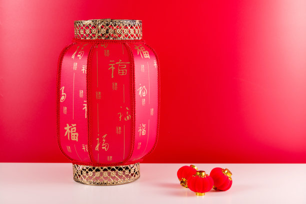 红色简约中式节日背景