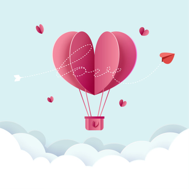 粉色甜美气球海报